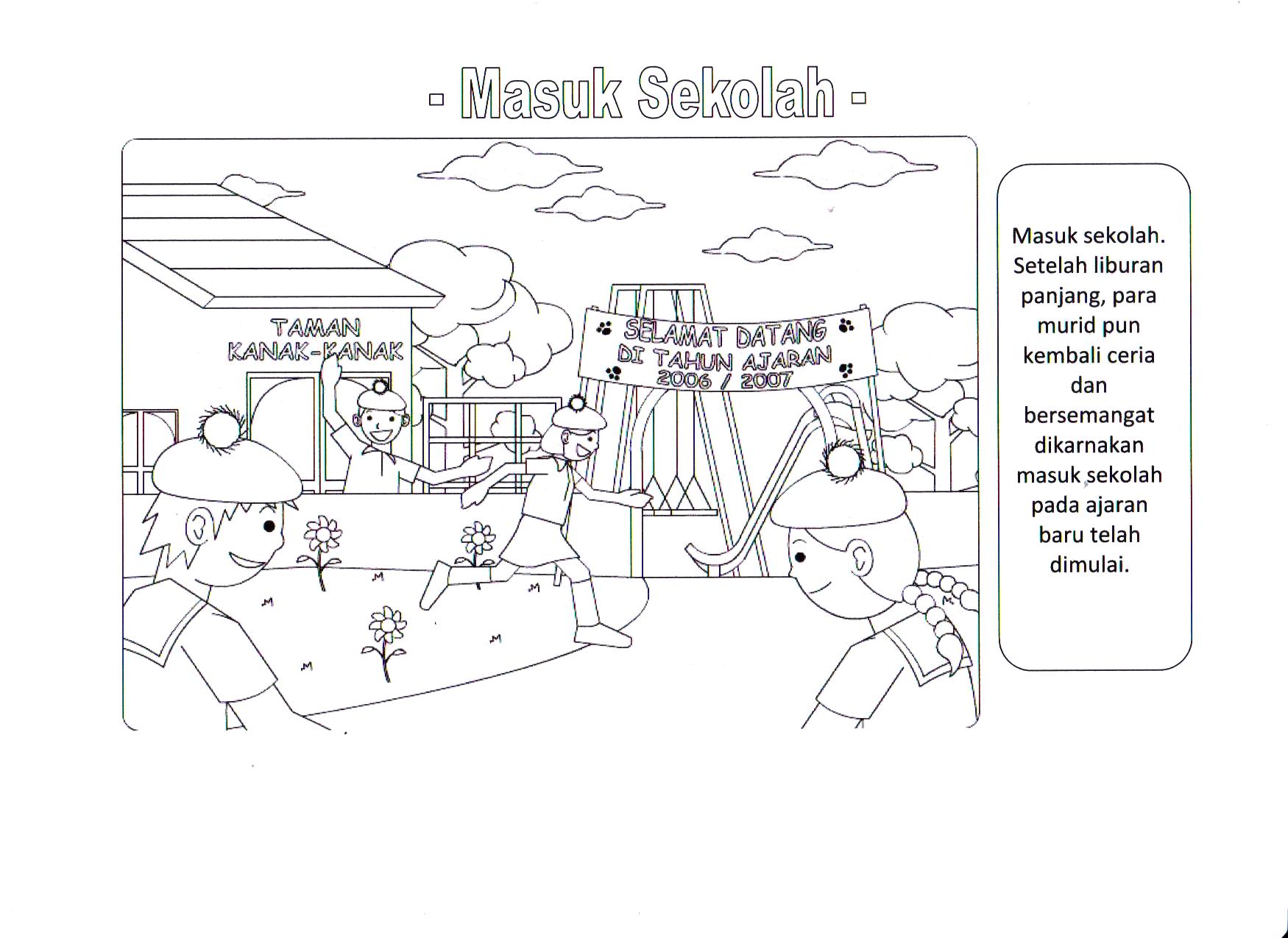  Sketsa Gambar Ilustrasi Lingkungan Sekolah Sobsketsa